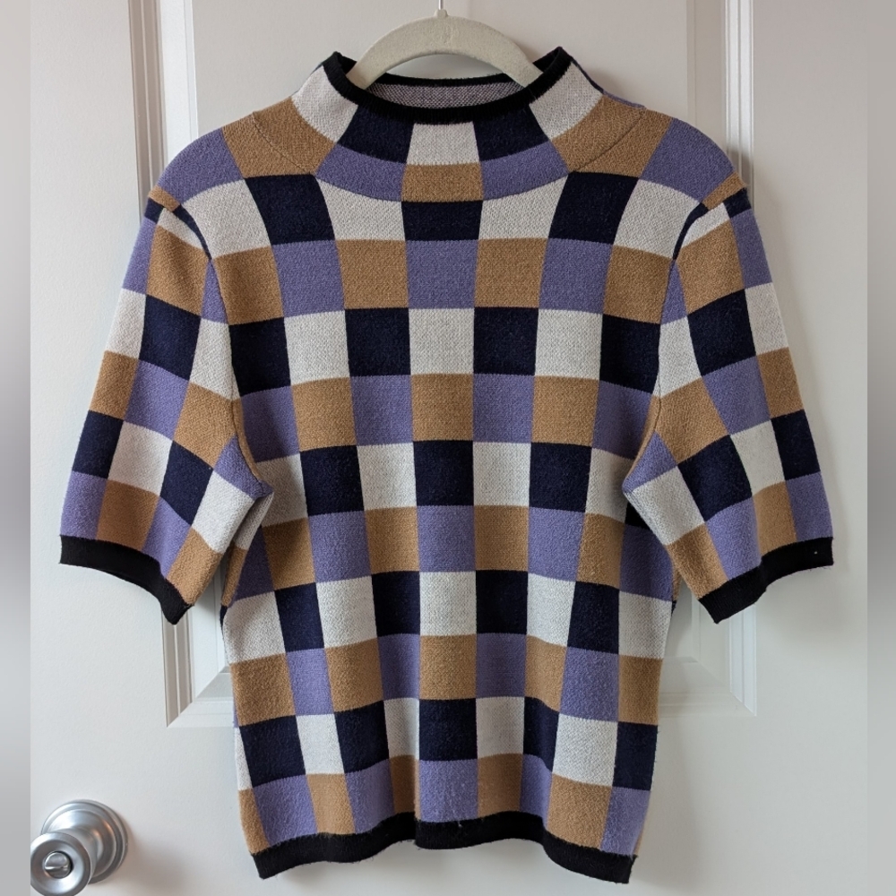 Anthropologie x Maeve Short Sleeved Mock Neck Sweater